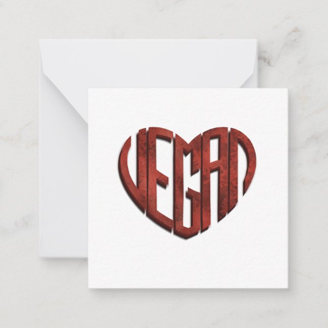 Vegan Flower Heart Note Card (Front)