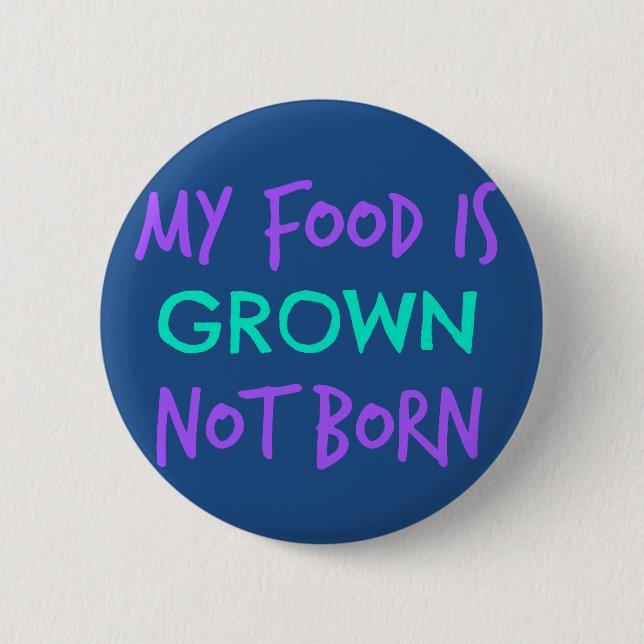 Vegan Food Pinback Button (Front)
