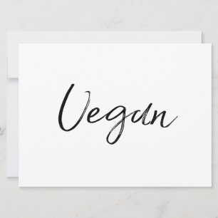 "Vegan" Food Sign Stylish Hand Lettered