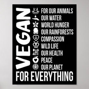 Vegan For Everything Save Planet Earth Day Vegetar Poster