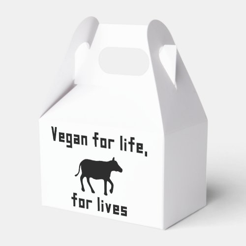 Vegan for life favor boxes