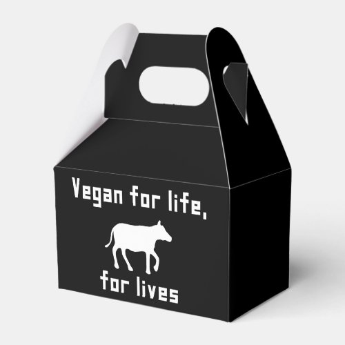 Vegan for life favor boxes
