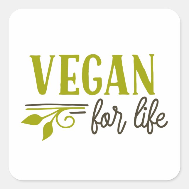 Vegan For Life Square Sticker (Front)