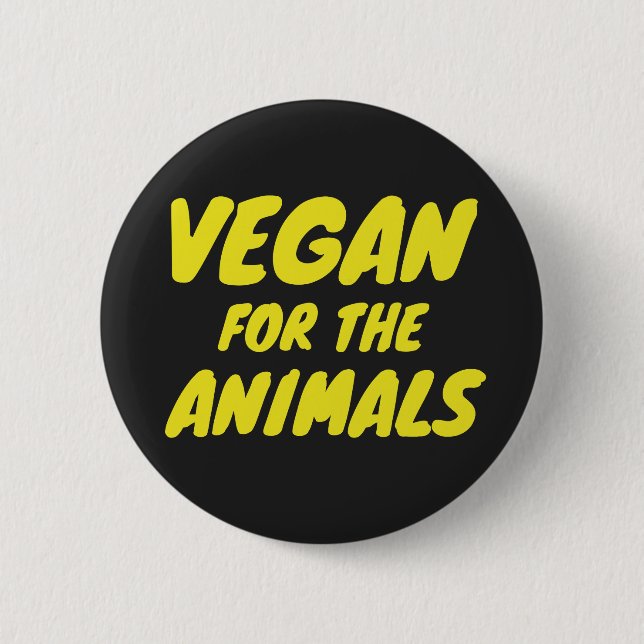 Vegan For the Animals Badge Button (Front)