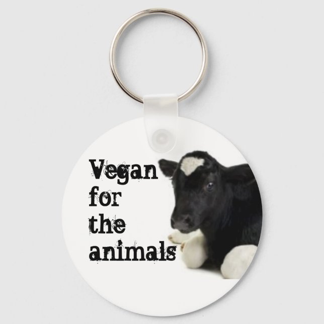 Vegan for the animals - Calf Keychain (Front)