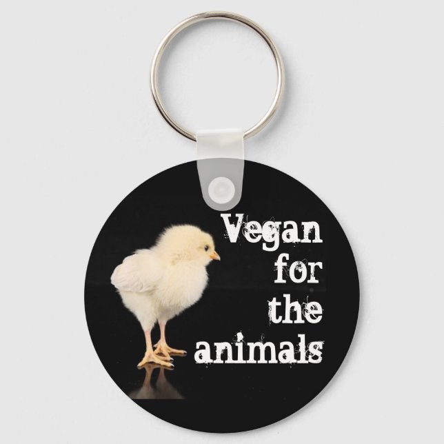 Vegan for the animals - Chick Keychain (Front)