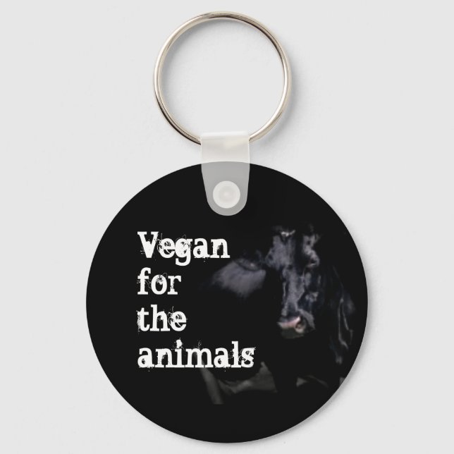 Vegan for the animals - Cow Keychain (Front)