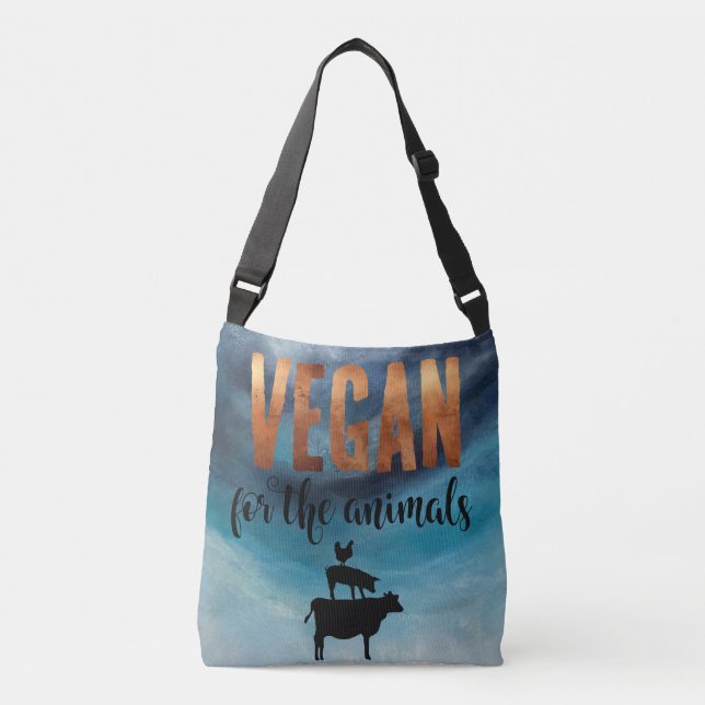 Vegan for the Animals cross body bag (Front)