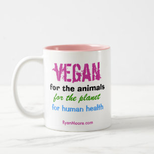 Vegan for the animals Two-Tone coffee mug