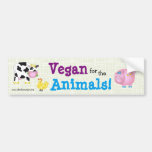 &quot;vegan For The Animals!&quot; With Cute Animals Bumper Sticker at Zazzle