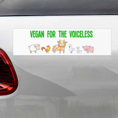 Vegan For The Voiceless Cute Animals Bumper Sticker at Zazzle