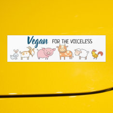 Vegan For The Voiceless Cute Cartoon Animals Bumper Sticker at Zazzle