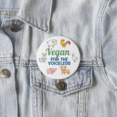 Vegan For The Voiceless White Cute Cartoon Animals Button | Zazzle