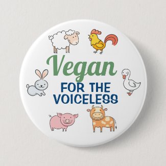 Vegan for the voiceless white with cartoon animals