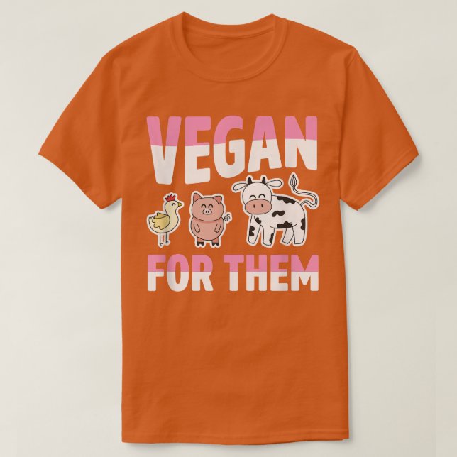 Vegan For Them Ethical Farm Animals Chicken Pig Co T-Shirt (Design Front)