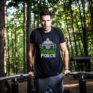 Vegan Force, Green and White Gym (unisex) T-Shirt