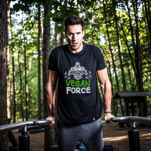 Vegan Force Green and White Gym unisex T_Shirt