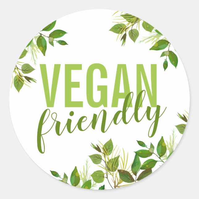 Vegan Friendly Business Product Classic Round Sticker (Front)