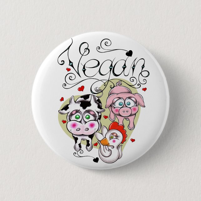 Vegan friends button (Front)