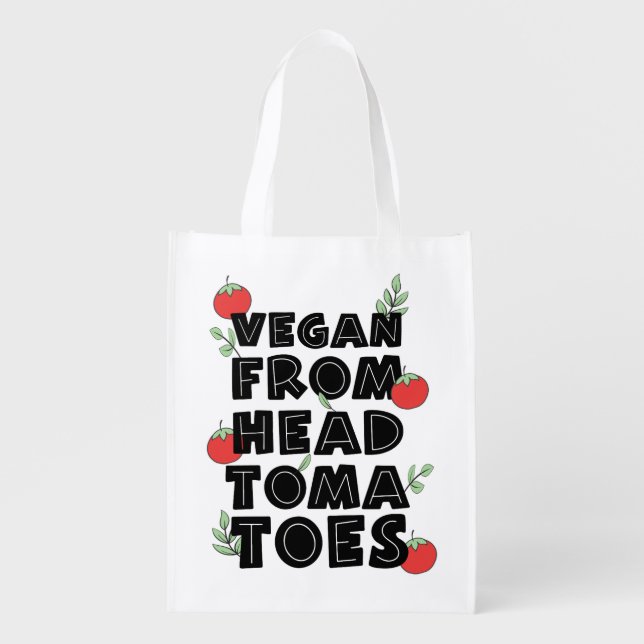 Vegan from head tomatoes grocery bag (Front)