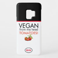 Vegan from ma Head Tomatoes Quote/Monogram Initial Case-Mate Samsung Galaxy S9 Case