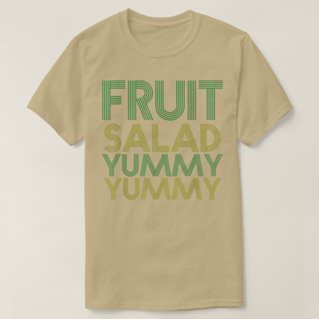 Vegan  Fruit Salad Yummy Yummy  Retro Vegetarian T T-Shirt (Design Front)
