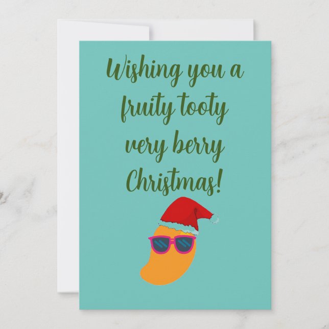 Vegan Fruity Tooty Mango Xmas  Greeting Card (Front)