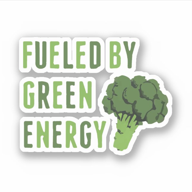 Vegan Fuel Green Energy Inspirational Print Sticker (Front)