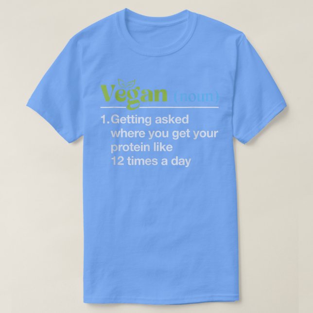 Vegan Getting Asked Where You Get Your Protein Veg T-Shirt (Design Front)