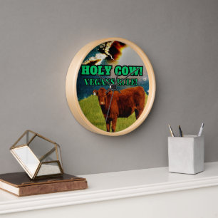 Vegan Gift, Cow Lover's Gift! Divine Bovine Clock
