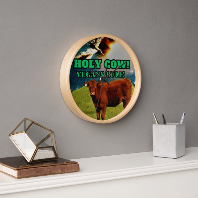 Vegan Gift, Cow Lover's Gift!  Divine Bovine Clock (Office)