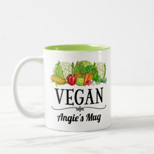 Vegan Gift Personalized Two-Tone Coffee Mug