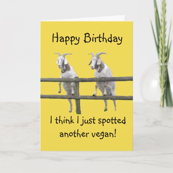 Vegan Goats Birthday Card