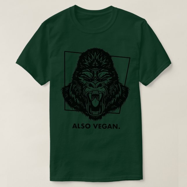 Vegan Gorilla Gift For Vegans PlantBased Athletes  T-Shirt (Design Front)
