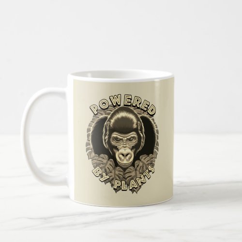 Vegan Gorilla _ Powered By Plants Quote Coffee Mug