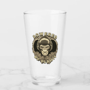 Vegan Gorilla - Powered By Plants Quote Poster Glass