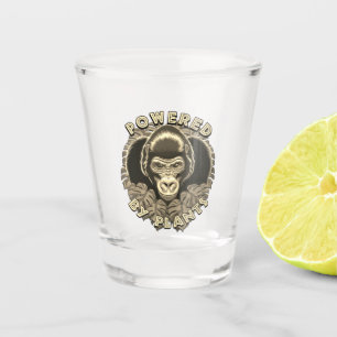 Vegan Gorilla - Powered By Plants Quote Poster Shot Glass