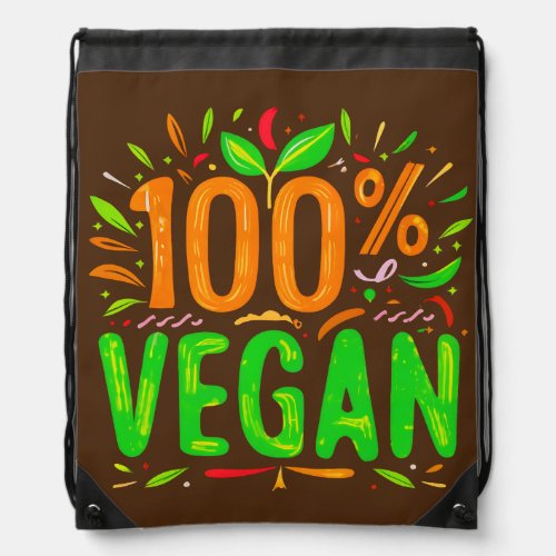 Vegan Graphgic gift Idea for Veggie Holiday    Drawstring Bag