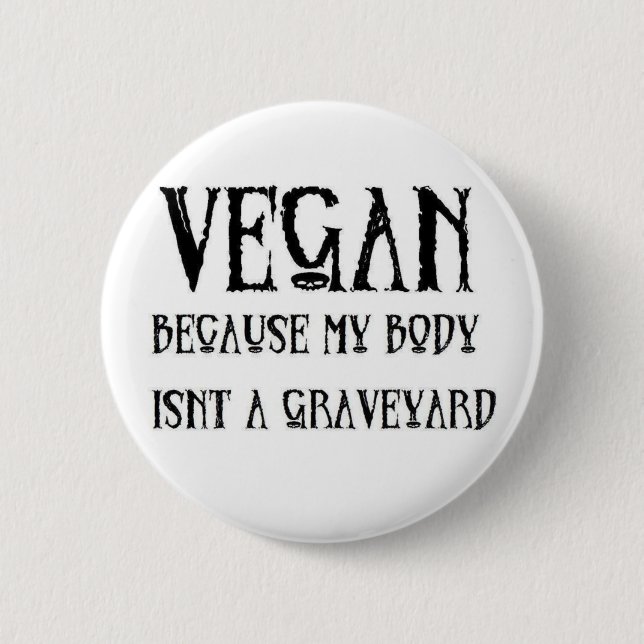 Vegan Graveyard Pinback Button (Front)