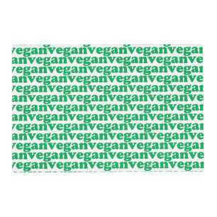 "vegan" green letters pattern laminated placemat