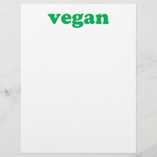 Vegan green modern typography minimalist letterhead