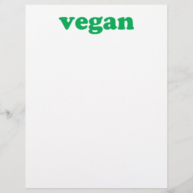 Vegan green modern typography minimalist letterhead (Front)
