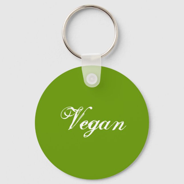 Vegan. Green. slogan. custom Keychain (Front)