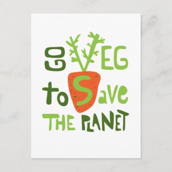 Vegan Hand Written Slogan With Carrot Postcard by tashatzazzle at Zazzle
