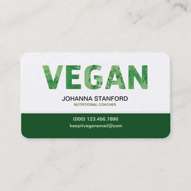 Vegan Happy Quote Business Card (Front)