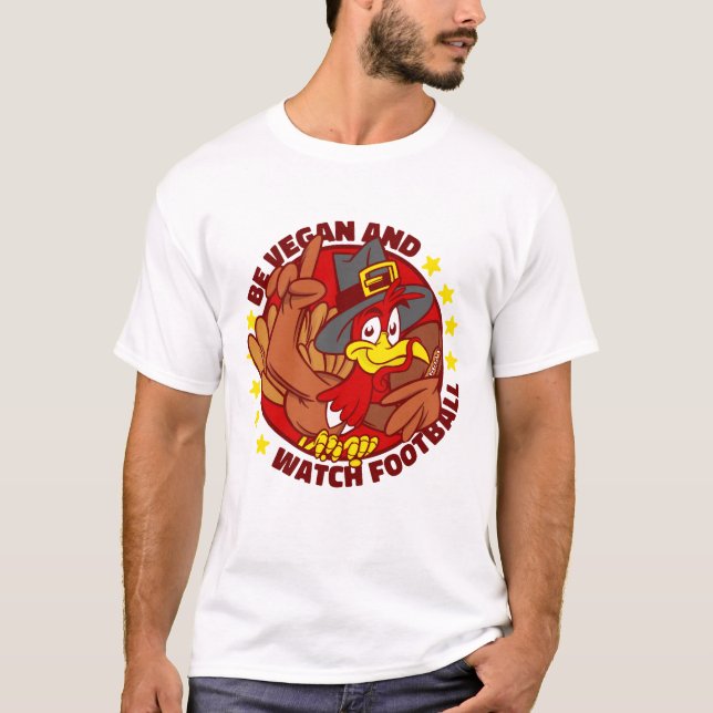 vegan happy thanksgiving turkey football T-Shirt (Front)