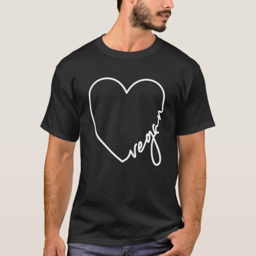 Vegan Heart Love Vegan Food Heart for Vegans T_Shirt