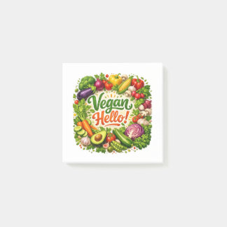 Vegan Hello Post‑It Notes 