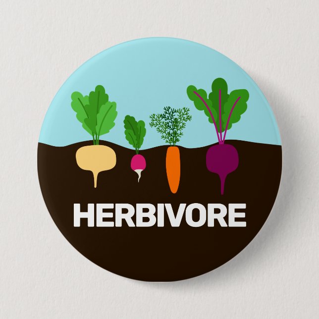 Vegan - herbivore colorful vegetables custom button (Front)