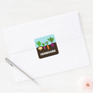 Vegan - herbivore colorful vegetables custom square sticker